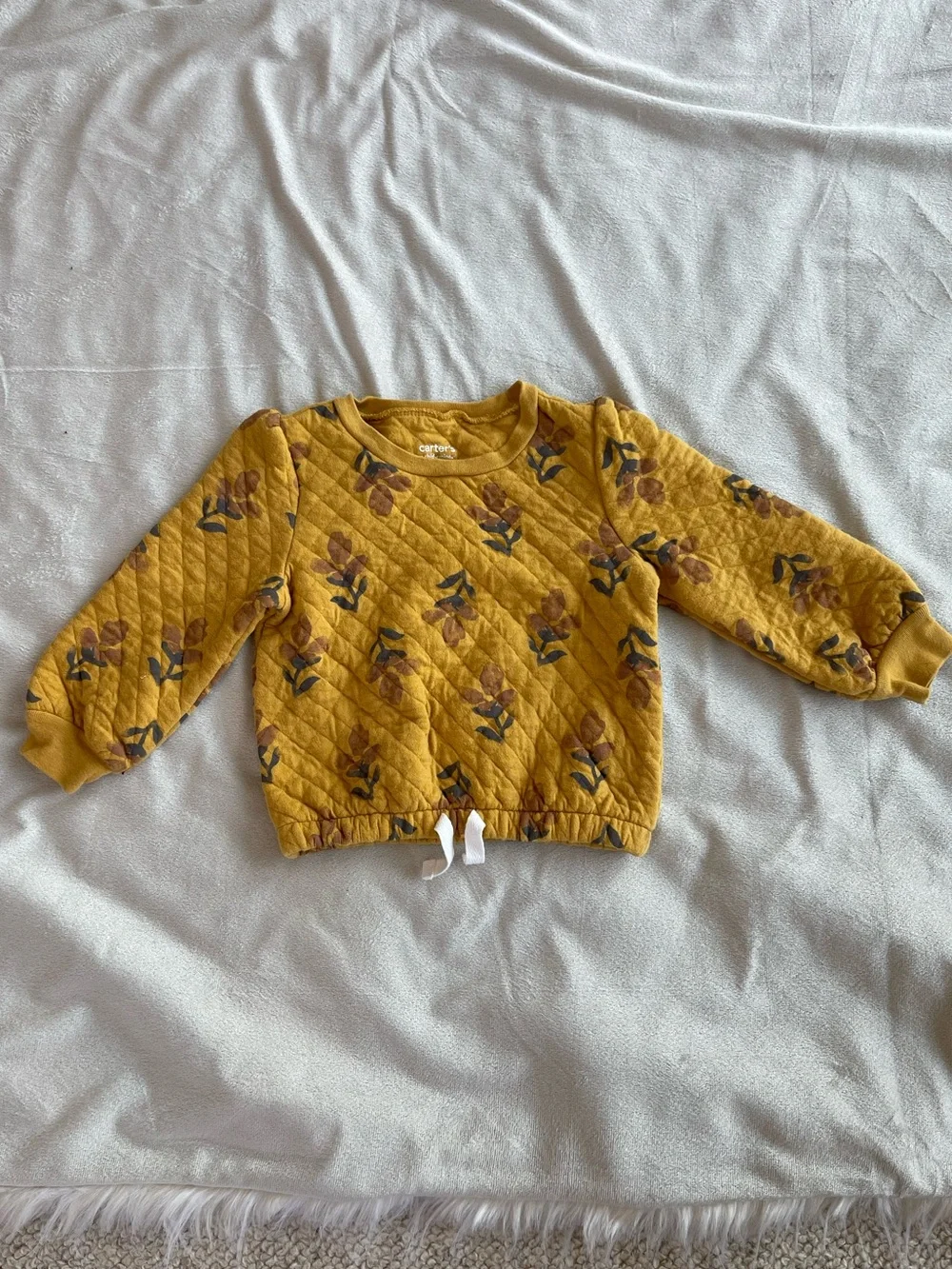 Carter's Quilted Floral Baby Sweatshirt Size 24 Months